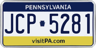 PA license plate JCP5281
