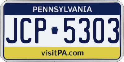 PA license plate JCP5303