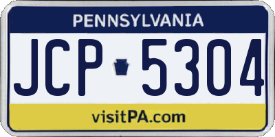 PA license plate JCP5304