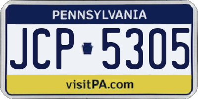 PA license plate JCP5305