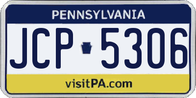 PA license plate JCP5306