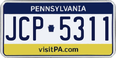 PA license plate JCP5311