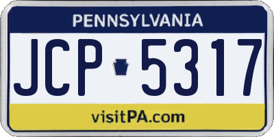 PA license plate JCP5317