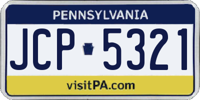 PA license plate JCP5321
