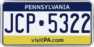 PA license plate JCP5322