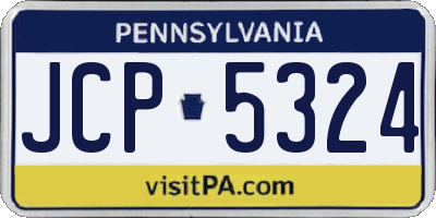 PA license plate JCP5324