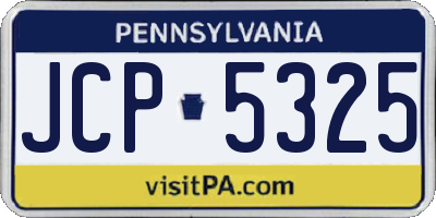PA license plate JCP5325