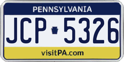 PA license plate JCP5326