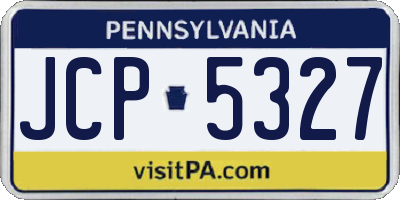 PA license plate JCP5327