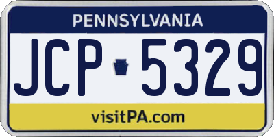 PA license plate JCP5329