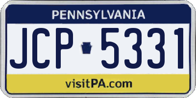 PA license plate JCP5331