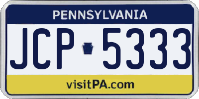 PA license plate JCP5333