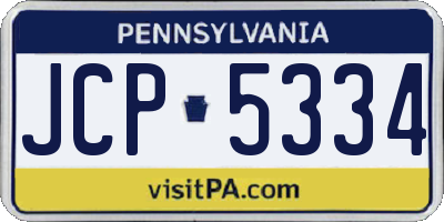 PA license plate JCP5334