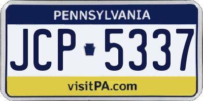 PA license plate JCP5337