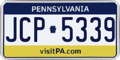 PA license plate JCP5339