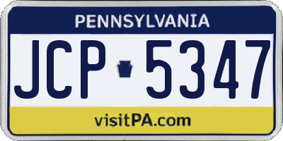 PA license plate JCP5347