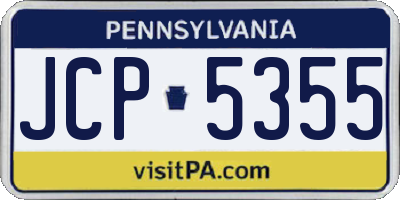 PA license plate JCP5355