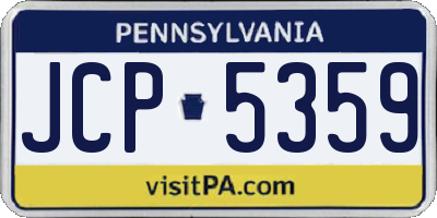 PA license plate JCP5359