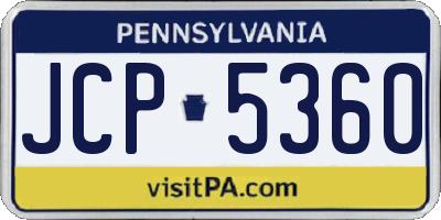 PA license plate JCP5360