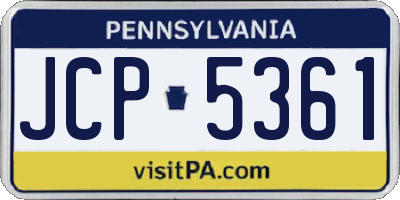 PA license plate JCP5361