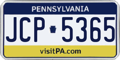 PA license plate JCP5365