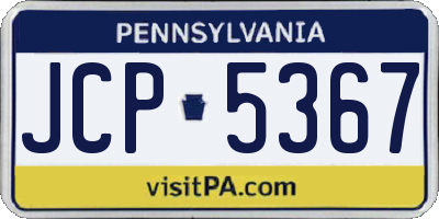 PA license plate JCP5367