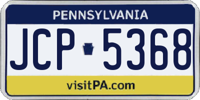PA license plate JCP5368