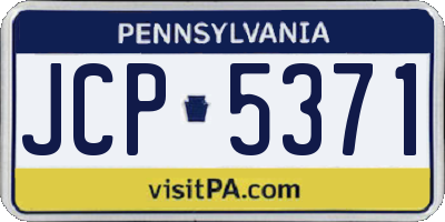 PA license plate JCP5371