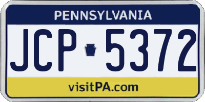PA license plate JCP5372