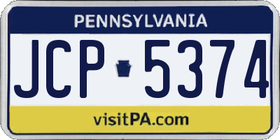 PA license plate JCP5374