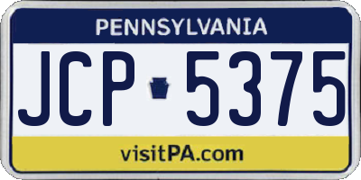 PA license plate JCP5375
