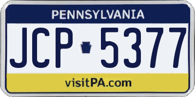 PA license plate JCP5377