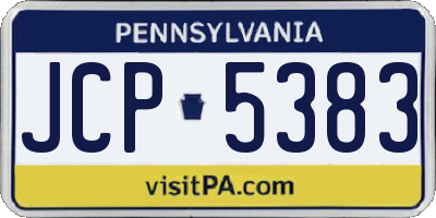 PA license plate JCP5383