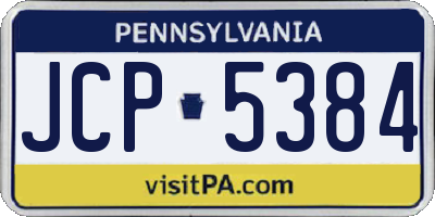PA license plate JCP5384