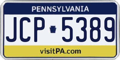 PA license plate JCP5389