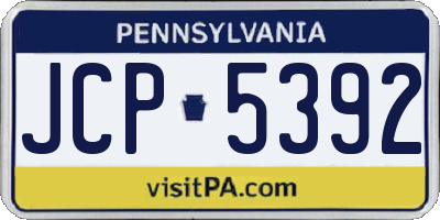 PA license plate JCP5392