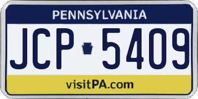 PA license plate JCP5409