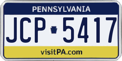 PA license plate JCP5417