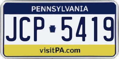 PA license plate JCP5419
