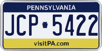 PA license plate JCP5422