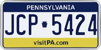 PA license plate JCP5424