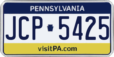 PA license plate JCP5425