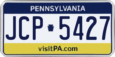 PA license plate JCP5427