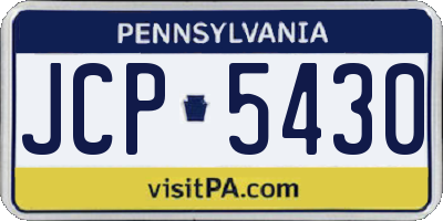 PA license plate JCP5430