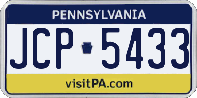 PA license plate JCP5433