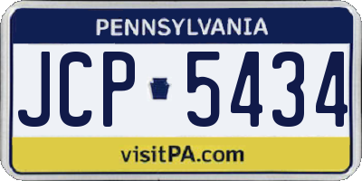 PA license plate JCP5434