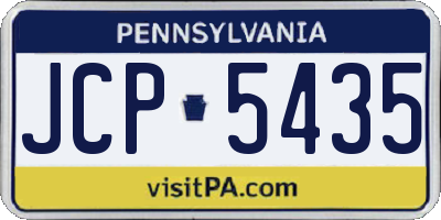 PA license plate JCP5435
