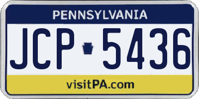 PA license plate JCP5436