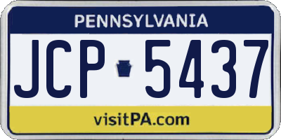 PA license plate JCP5437