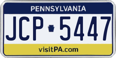 PA license plate JCP5447